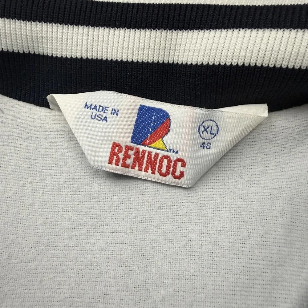 Vintage Rennoc‎ Jacket Mens XL Blue Slam Dunk Basketball 1/4 Zip Windbreaker